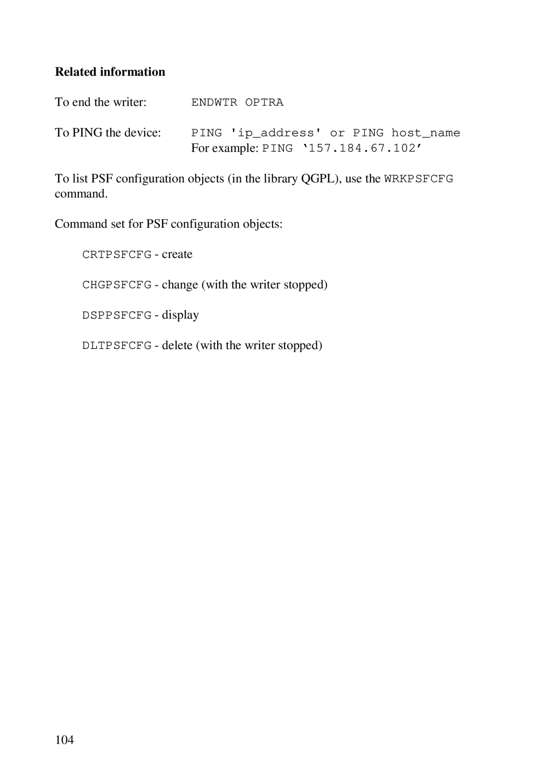 Lexmark 3455 manual Dltpsfcfg delete with the writer stopped 104 