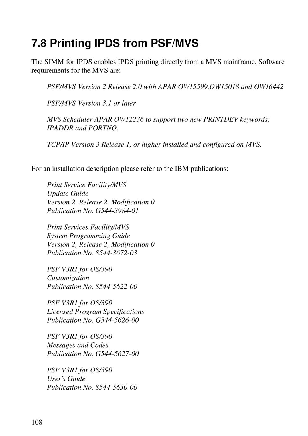 Lexmark 3455 manual Printing Ipds from PSF/MVS 