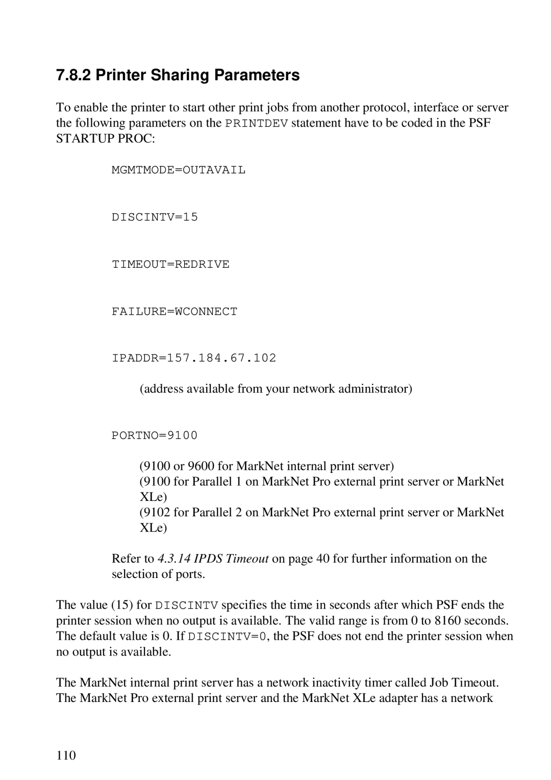 Lexmark 3455 manual Printer Sharing Parameters 