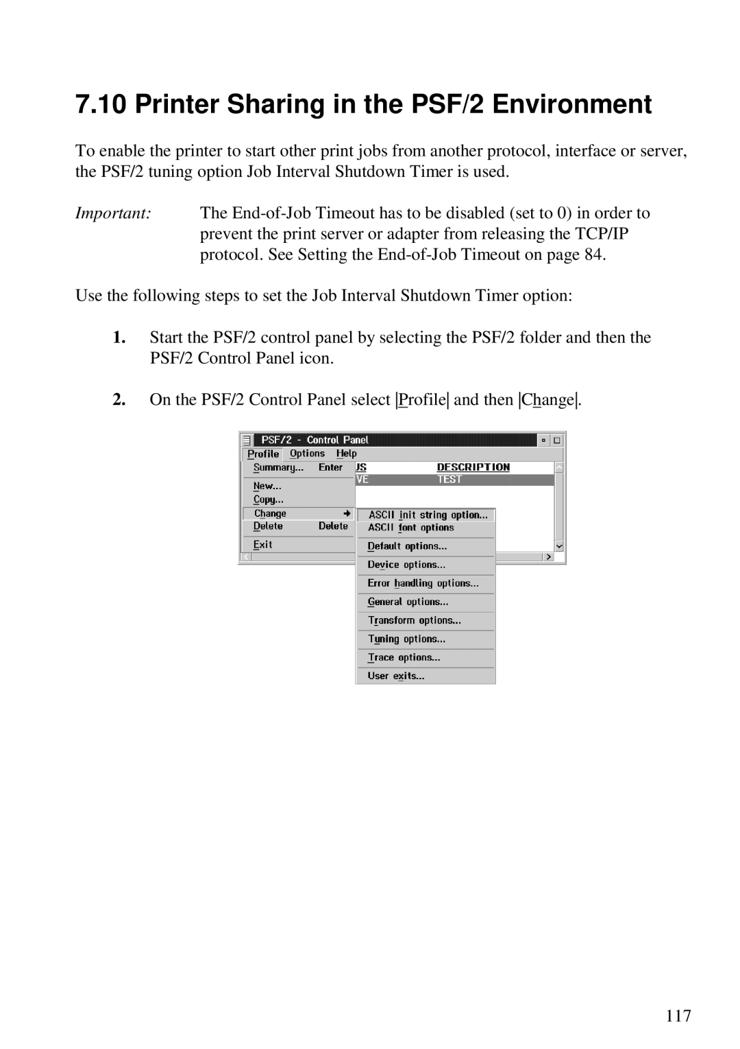 Lexmark 3455 manual Printer Sharing in the PSF/2 Environment 