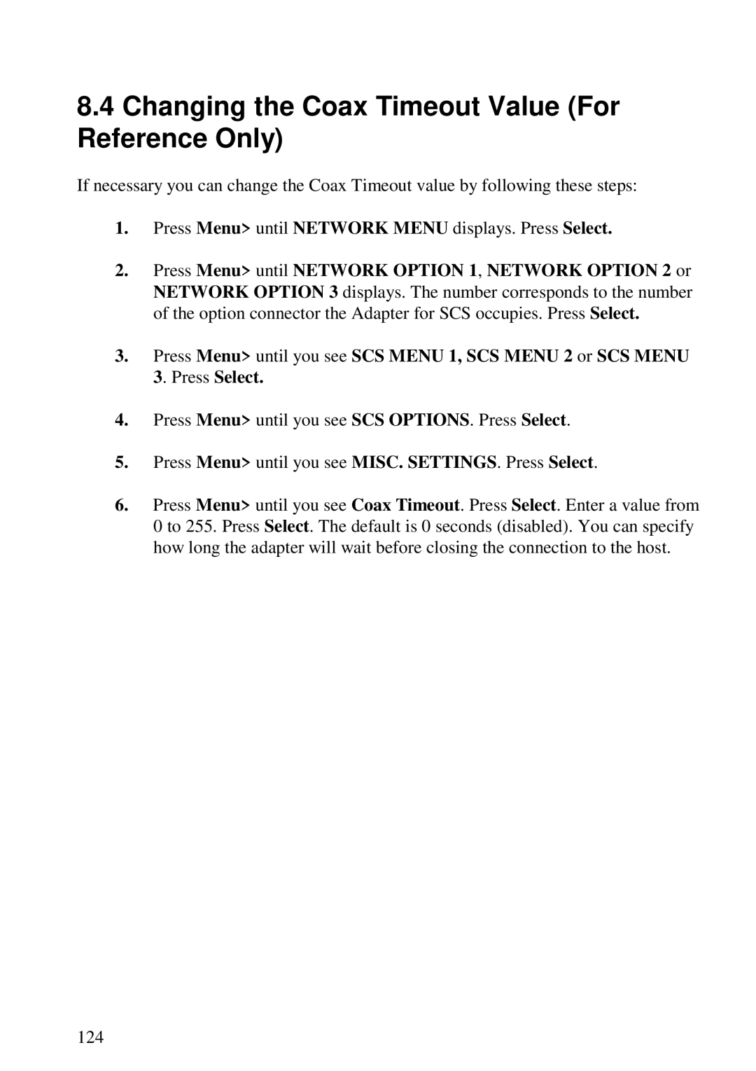 Lexmark 3455 manual Changing the Coax Timeout Value For Reference Only 