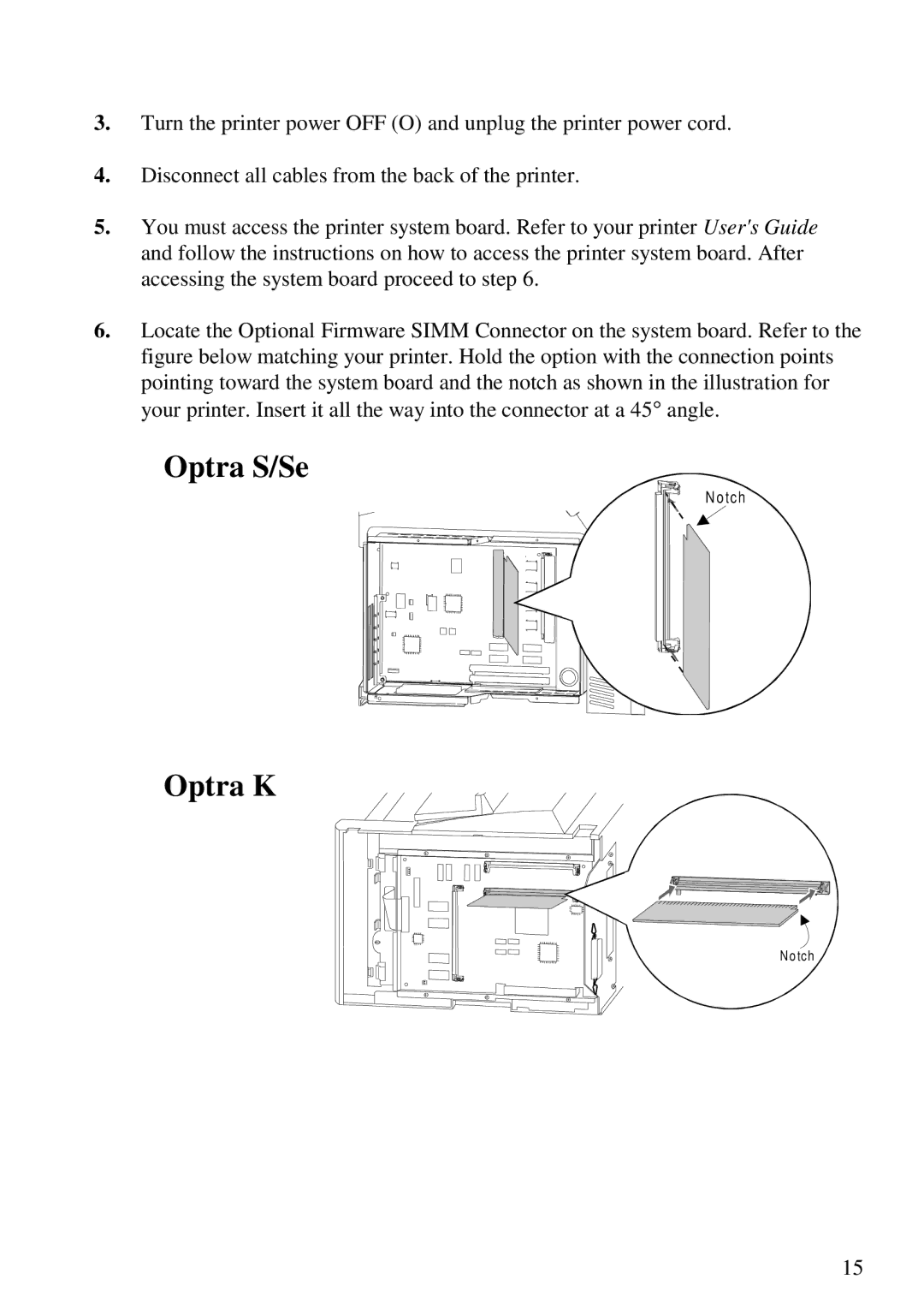 Lexmark 3455 manual Optra S/Se 