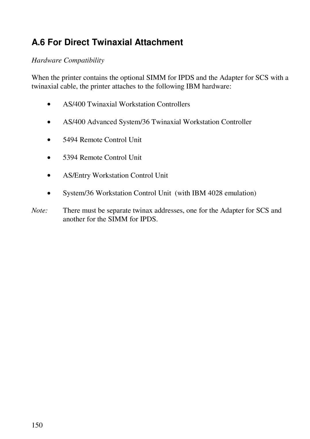 Lexmark 3455 manual For Direct Twinaxial Attachment 