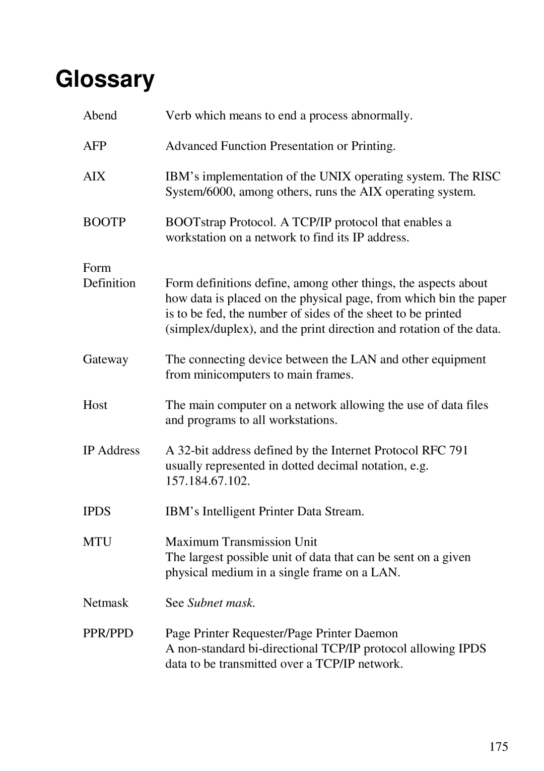 Lexmark 3455 manual Glossary, Aix 