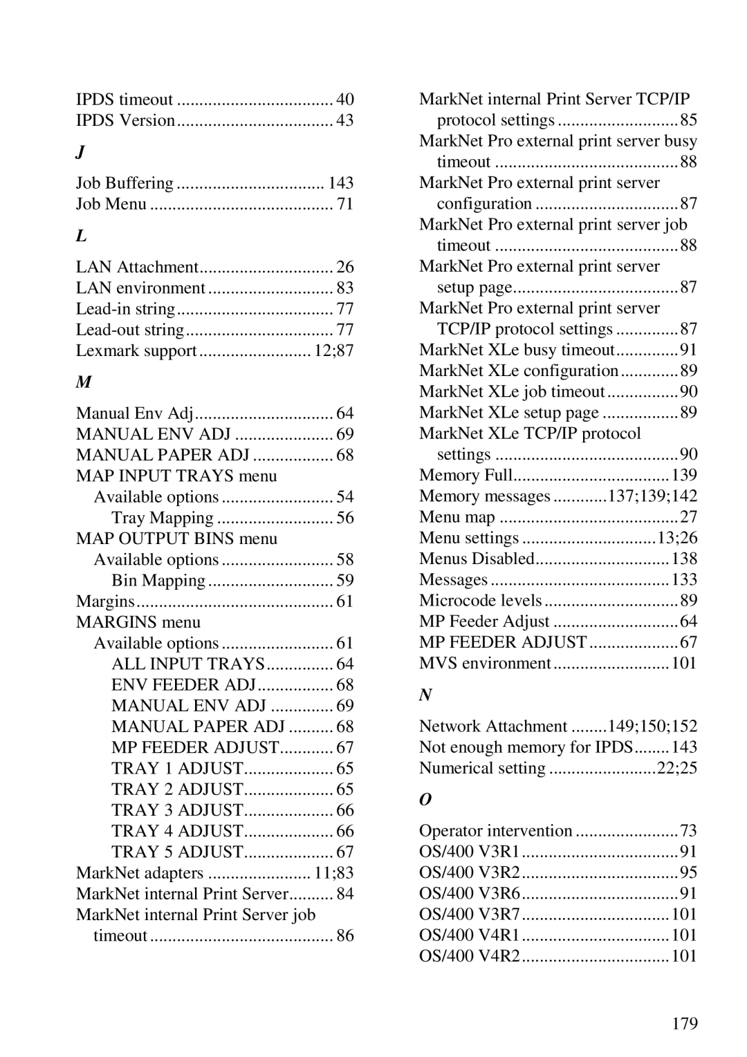 Lexmark 3455 manual Job Buffering 143 