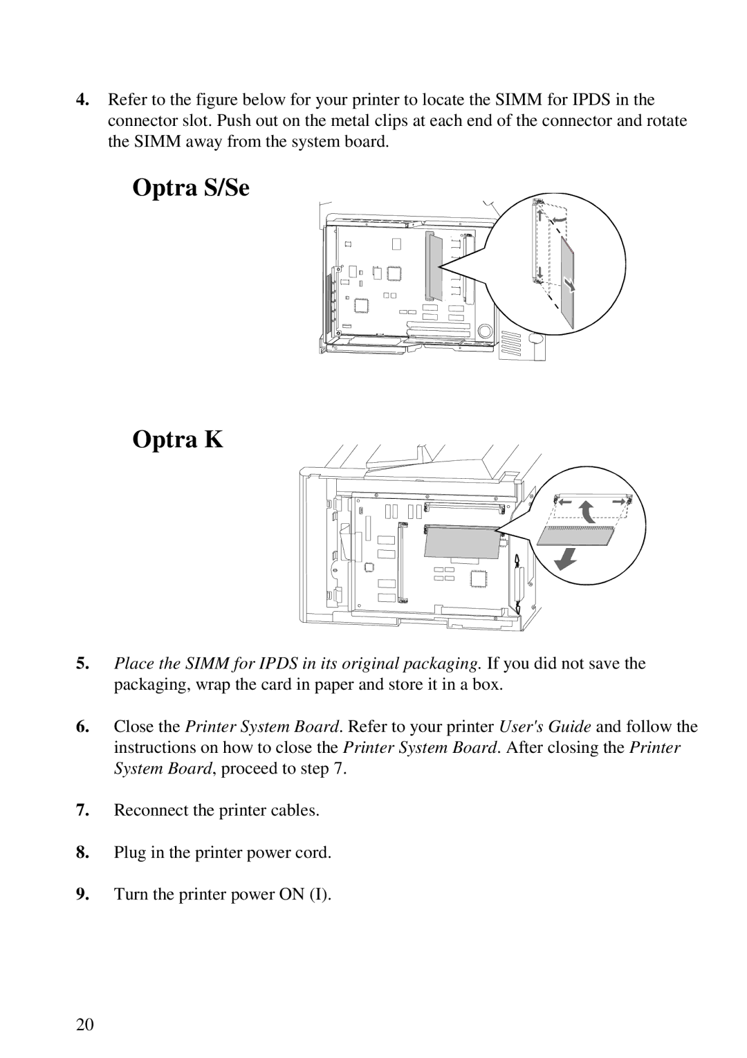 Lexmark 3455 manual Optra S/Se Optra K 