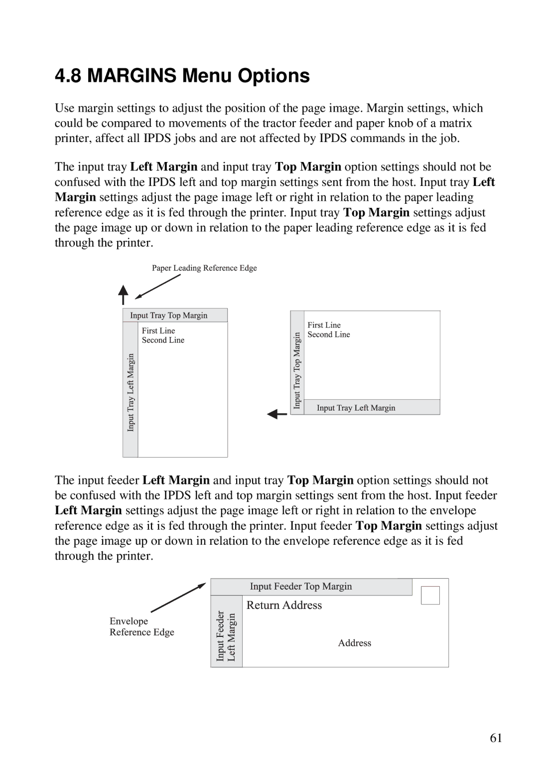 Lexmark 3455 manual Margins Menu Options 