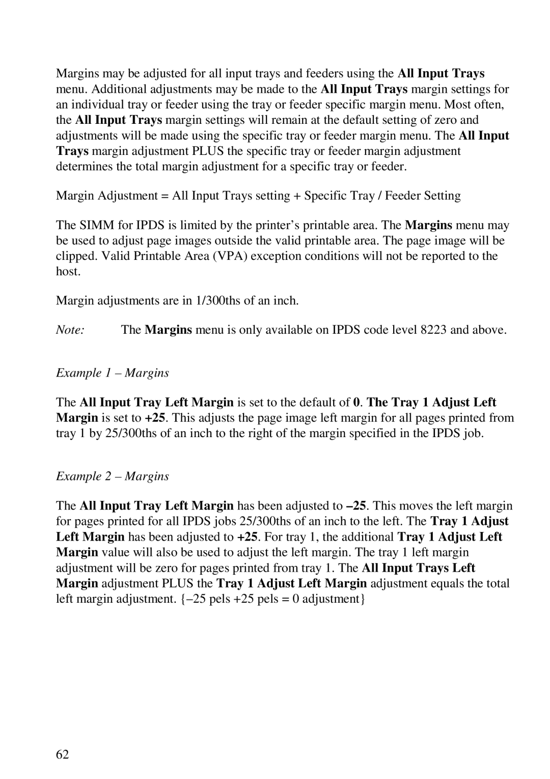 Lexmark 3455 manual Example 1 Margins 