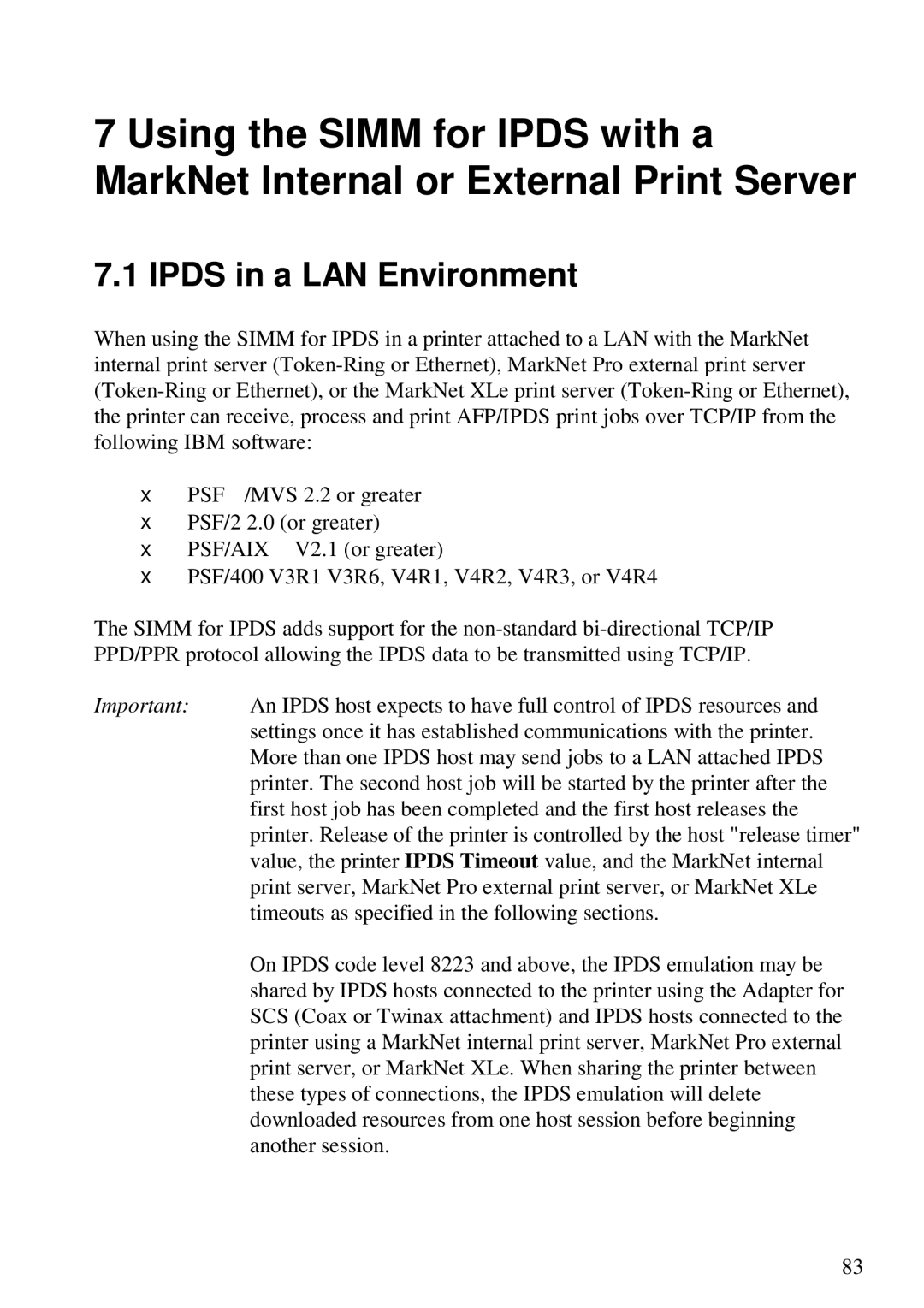 Lexmark 3455 manual Ipds in a LAN Environment 