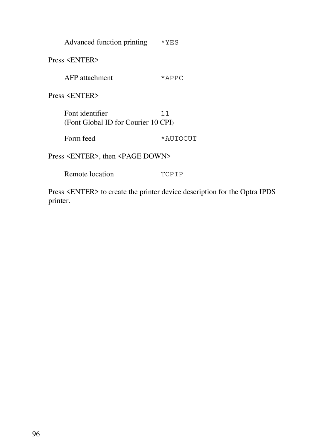 Lexmark 3455 manual Press ENTER, then page Down Remote location 