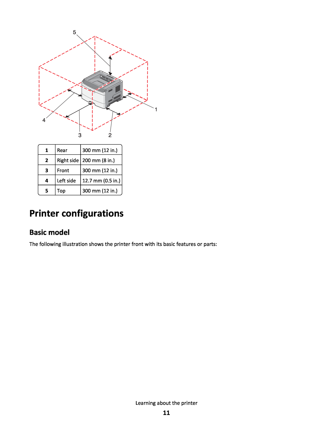 Lexmark 34S5164, 34S0100, 34S0305, 34S0300 manual Printer configurations, Basic model 