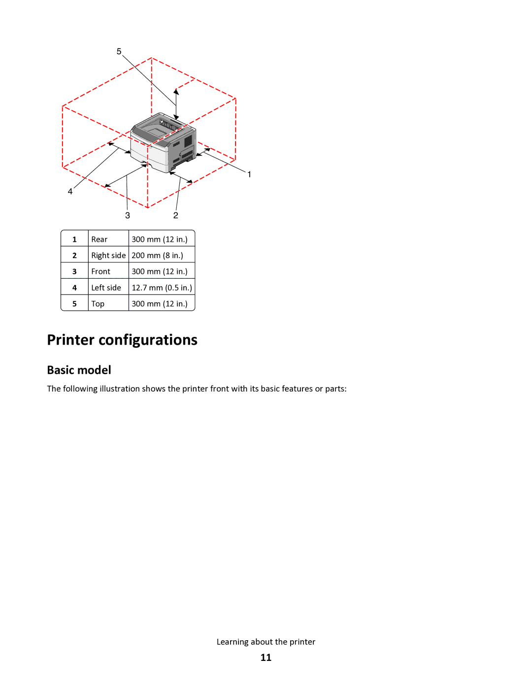 Lexmark 34S5164, 34S0100, 34S0305, 34S0300 manual Printer configurations, Basic model 