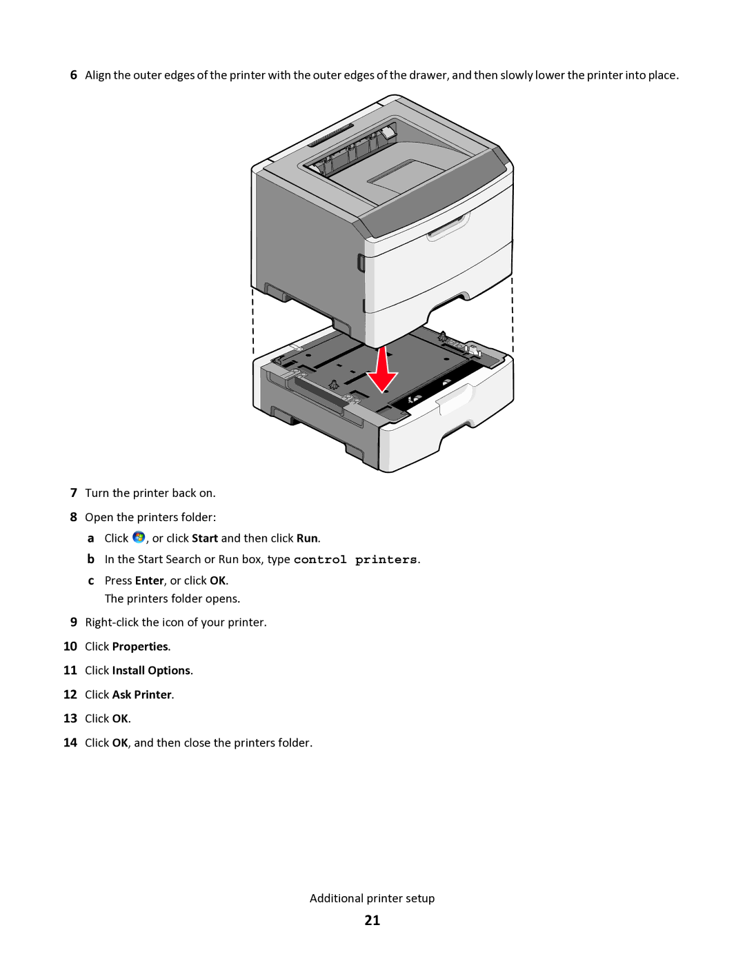 Lexmark 34S0305, 34S0100, 34S0300, 34S5164 manual Click Properties Click Install Options Click Ask Printer 