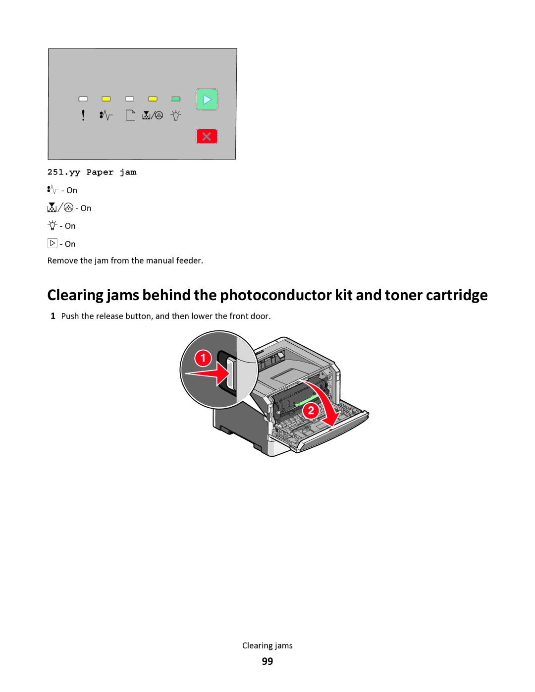 Lexmark 34S5164, 34S0100, 34S0305, 34S0300 Remove the jam from the manual feeder 