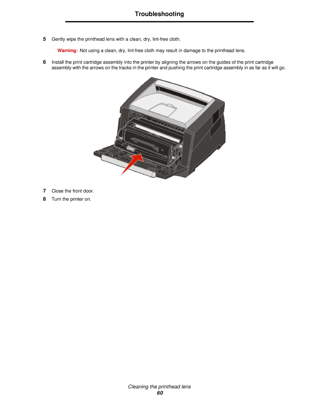 Lexmark 350d manual Close the front door Turn the printer on 