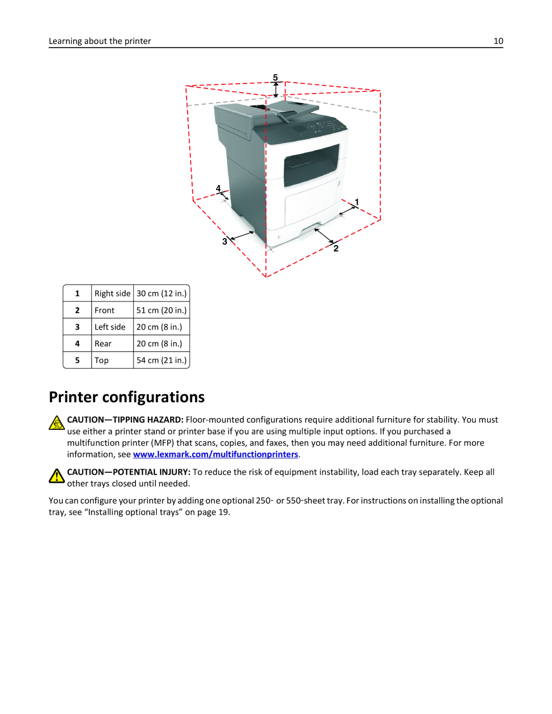 Lexmark 270, 35S5700, 35S3389, MX310DN manual Printer configurations 