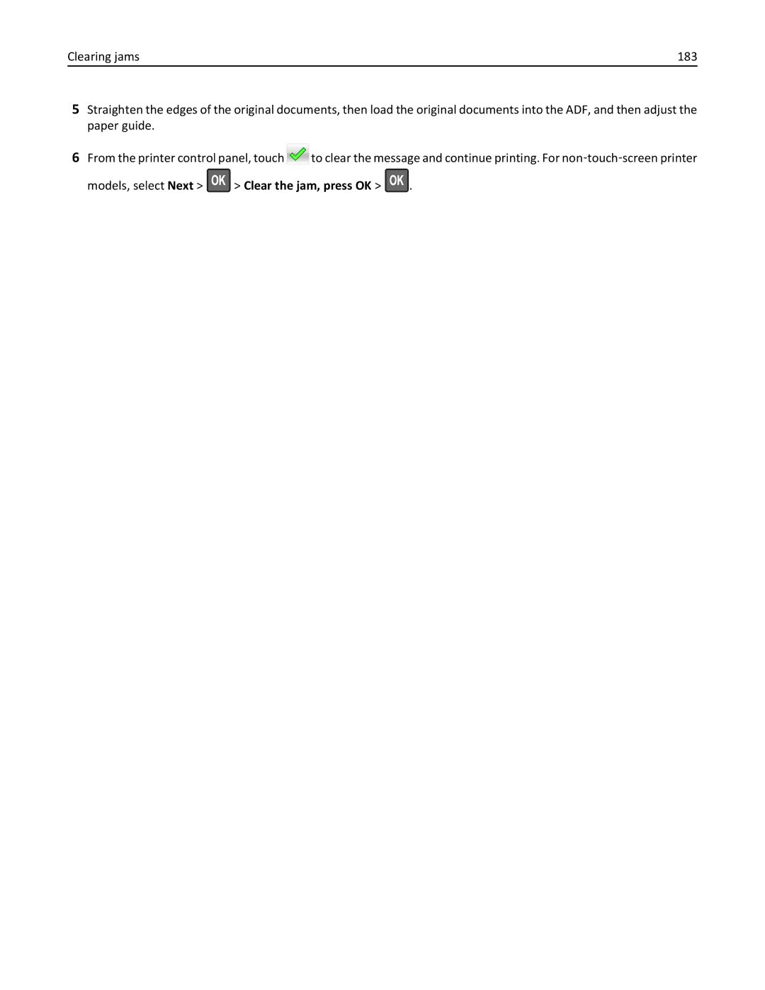 Lexmark MX310DN, 35S5700, 35S3389, 270 manual Models, select Next Clear the jam, press OK 