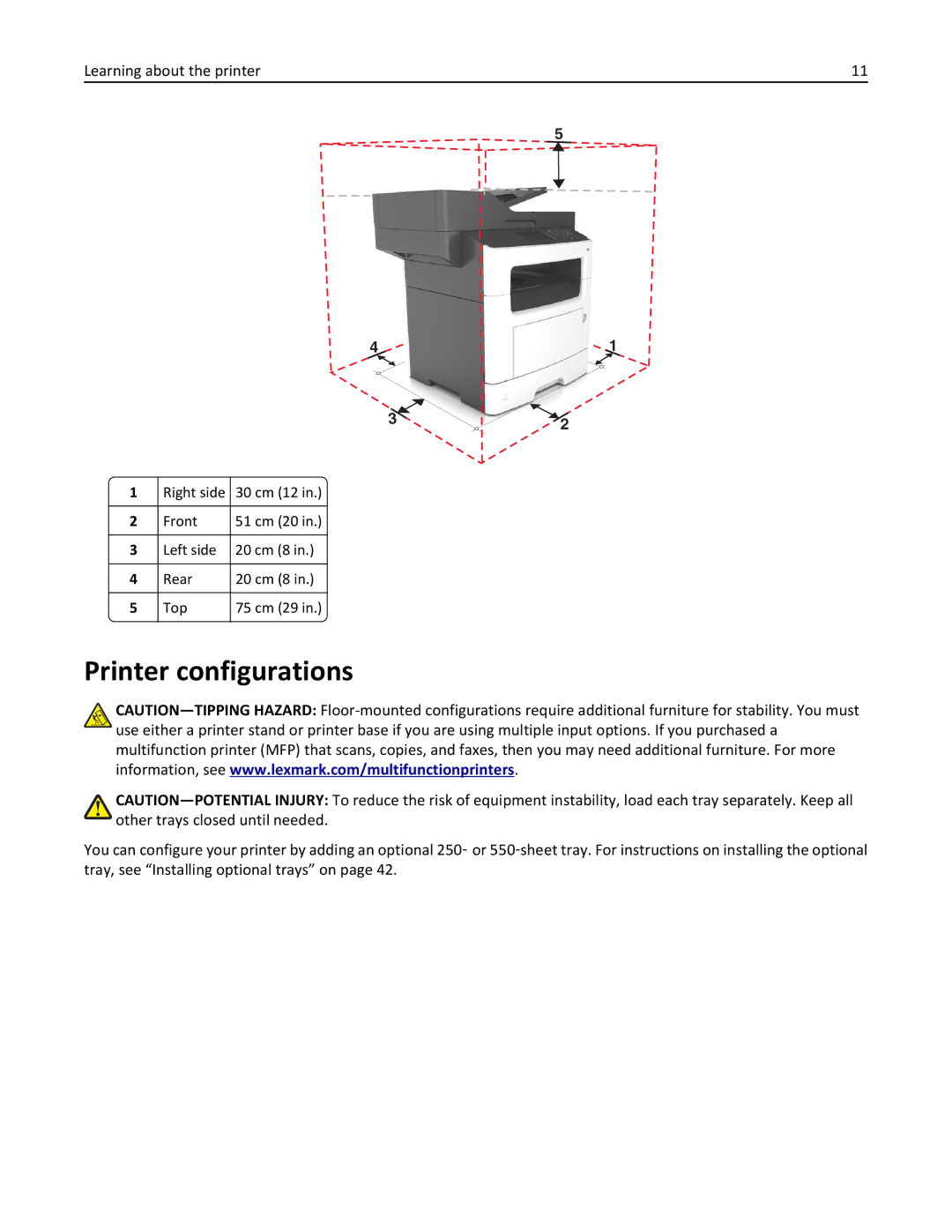 Lexmark MX511DE, 35S5703, 35S5704, MX511DHE manual Printer configurations 