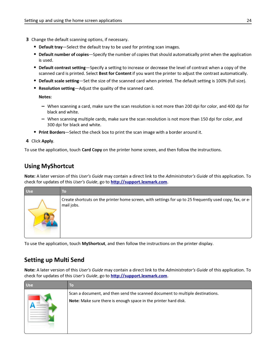 Lexmark MX611DE, 35S6701, 35S3332, 34TT016, MX611DHE manual Using MyShortcut, Setting up Multi Send 