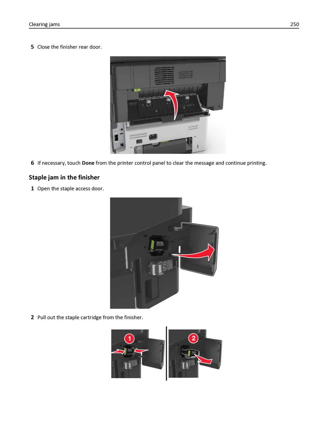 Lexmark 35S6701, 35S3332, 34TT016, MX611DHE, MX611DE manual Staple jam in the finisher 