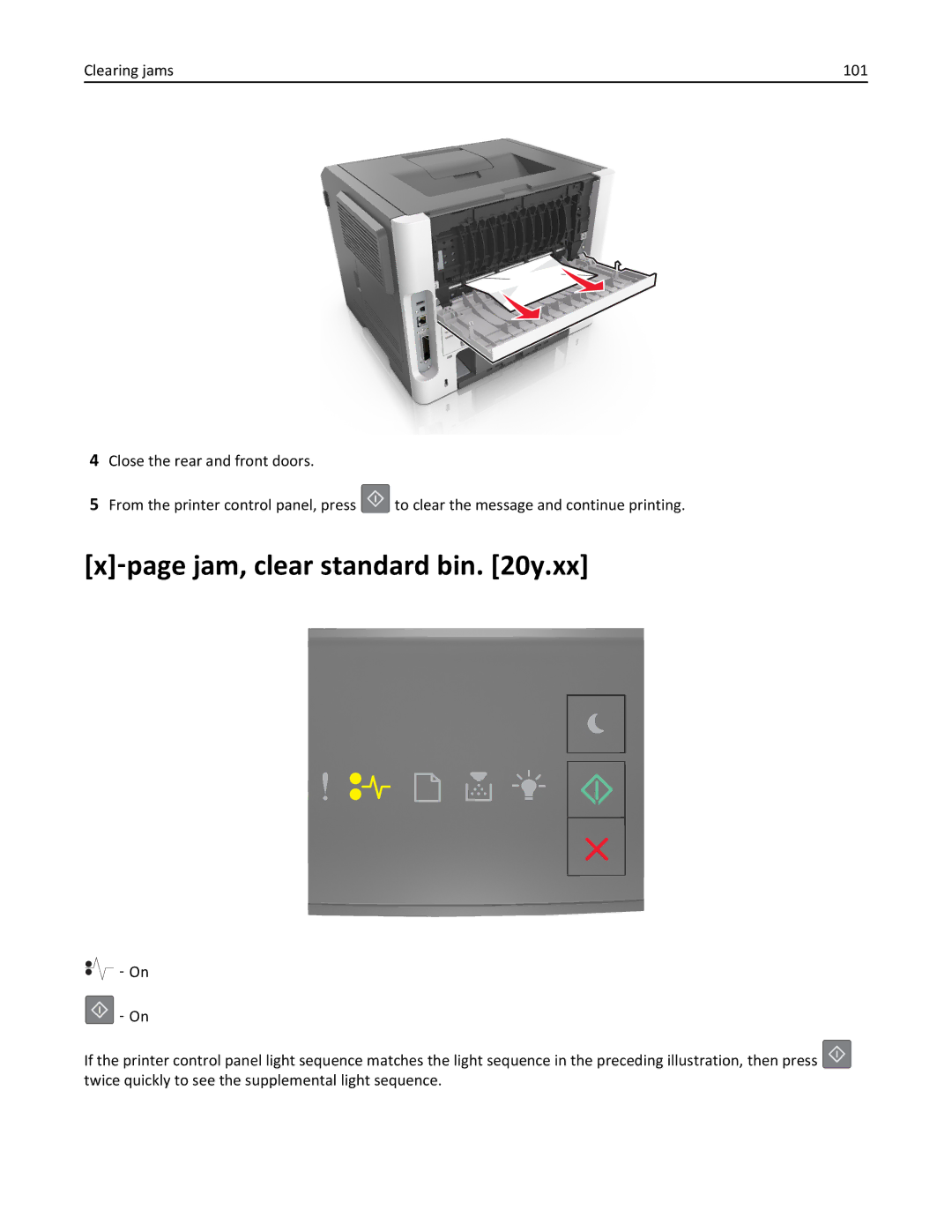 Lexmark MS310DN, 35ST101, 220 manual ‑page jam, clear standard bin y.xx 