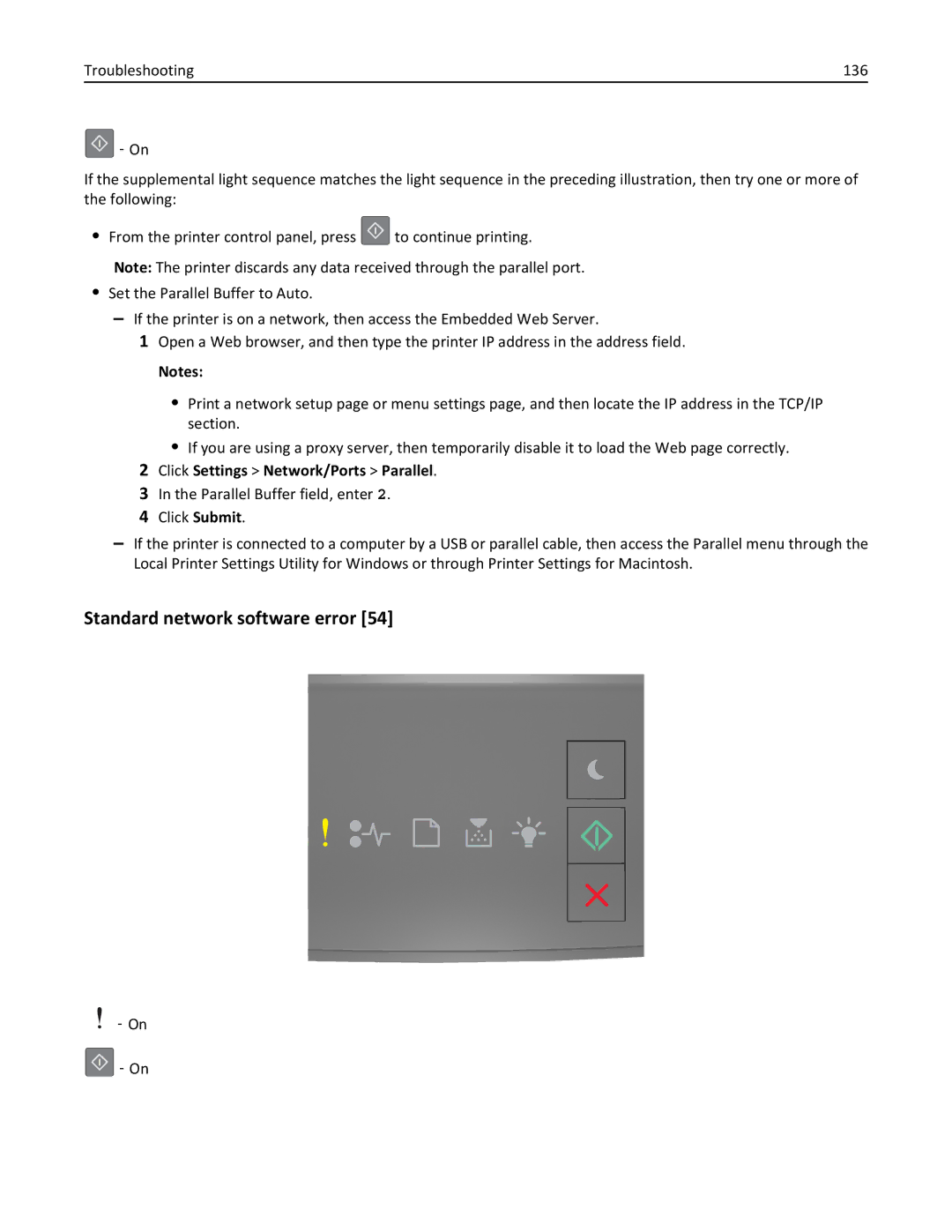 Lexmark 35ST101, MS310DN, 220 manual Standard network software error, Troubleshooting 136 