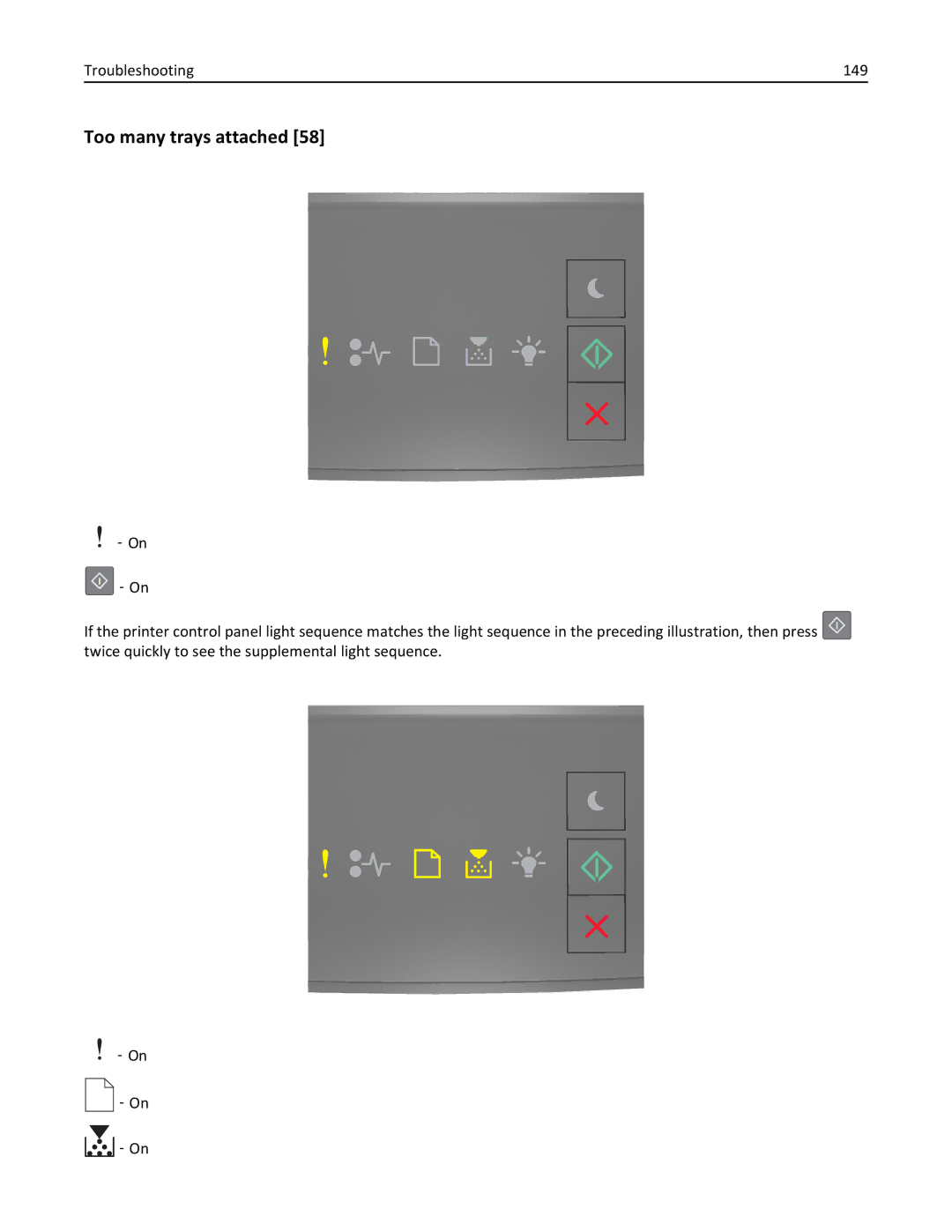 Lexmark MS310DN, 35ST101, 220 manual Too many trays attached, Troubleshooting 149 
