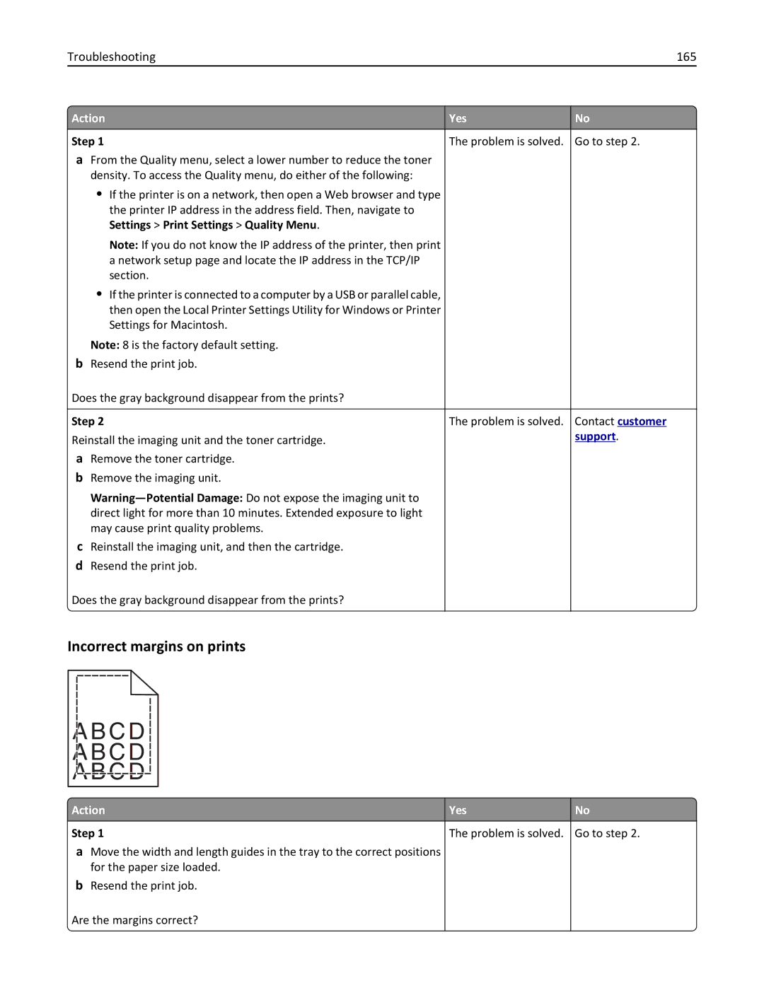 Lexmark MS310DN, 35ST101, 220 manual Incorrect margins on prints, Troubleshooting 165 