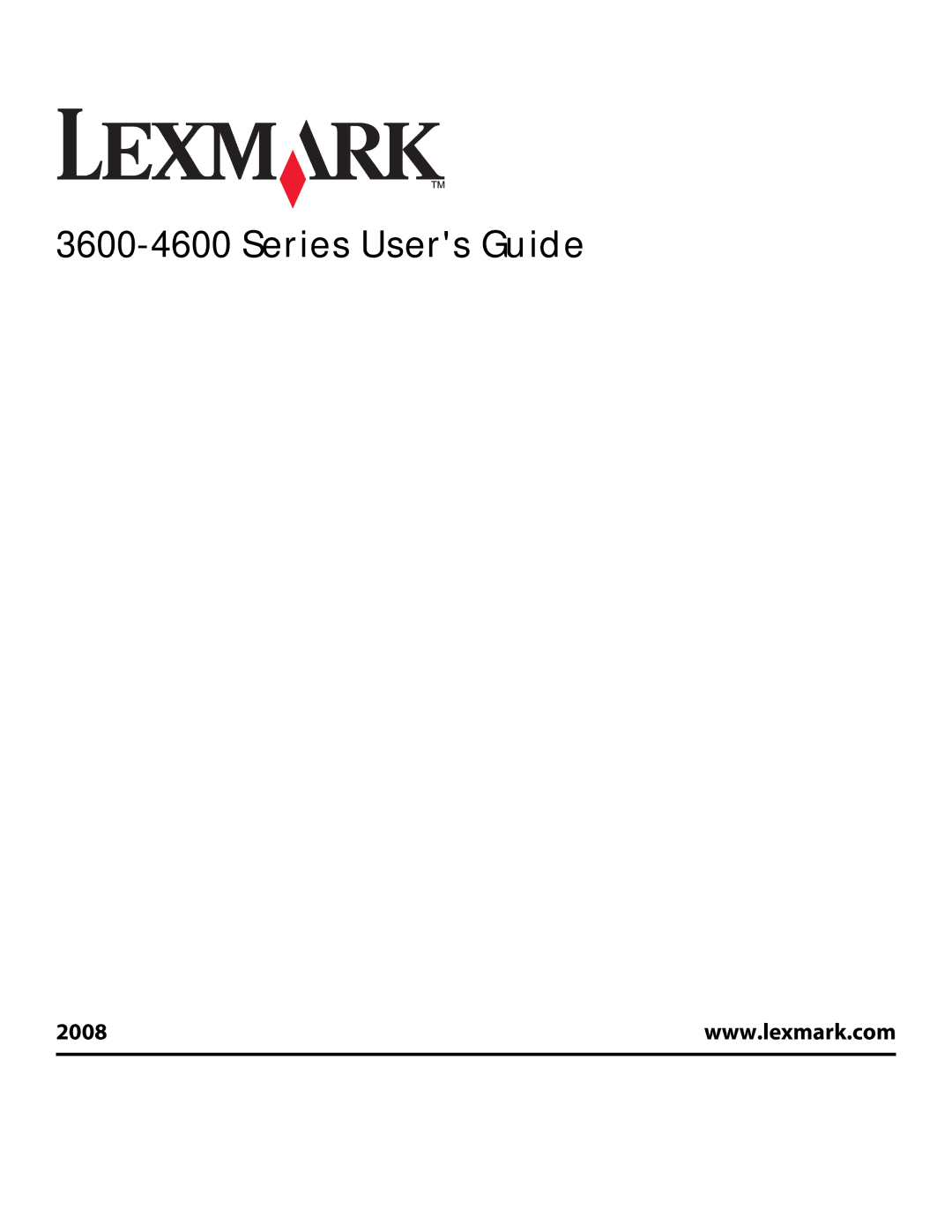 Lexmark 3600 Series manual Series Users Guide, 2008 