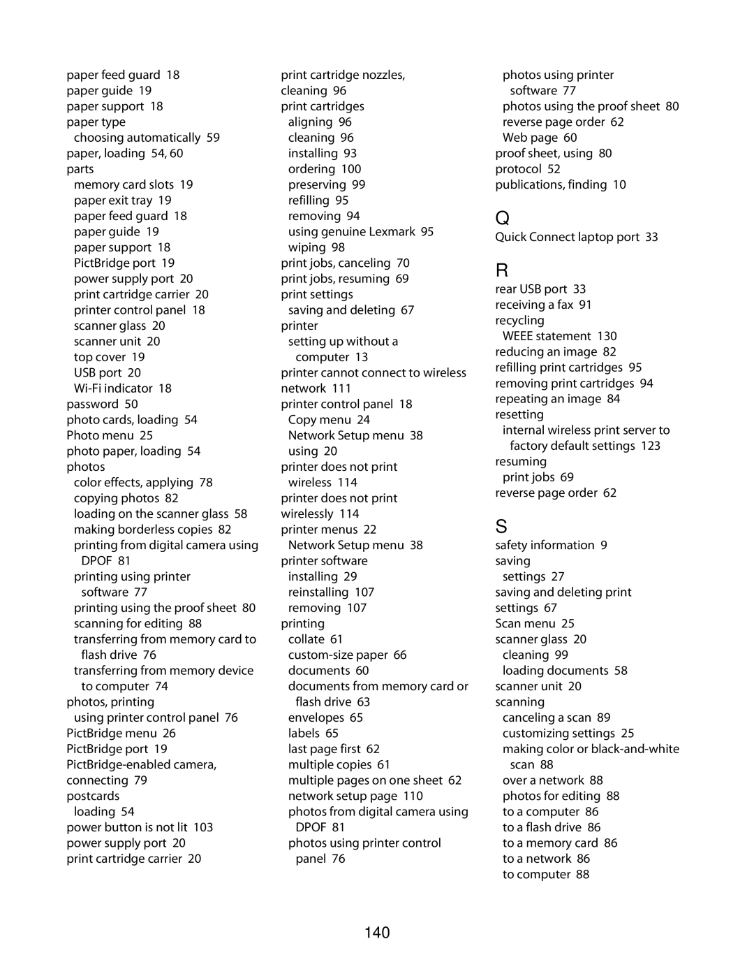 Lexmark 3600 Series manual 140, Dpof 81 printing using printer Software 