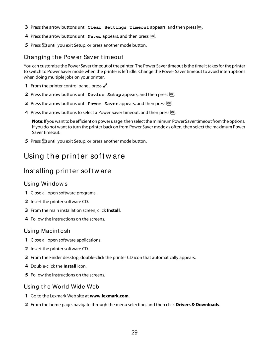 Lexmark 3600 Series manual Using the printer software, Installing printer software 