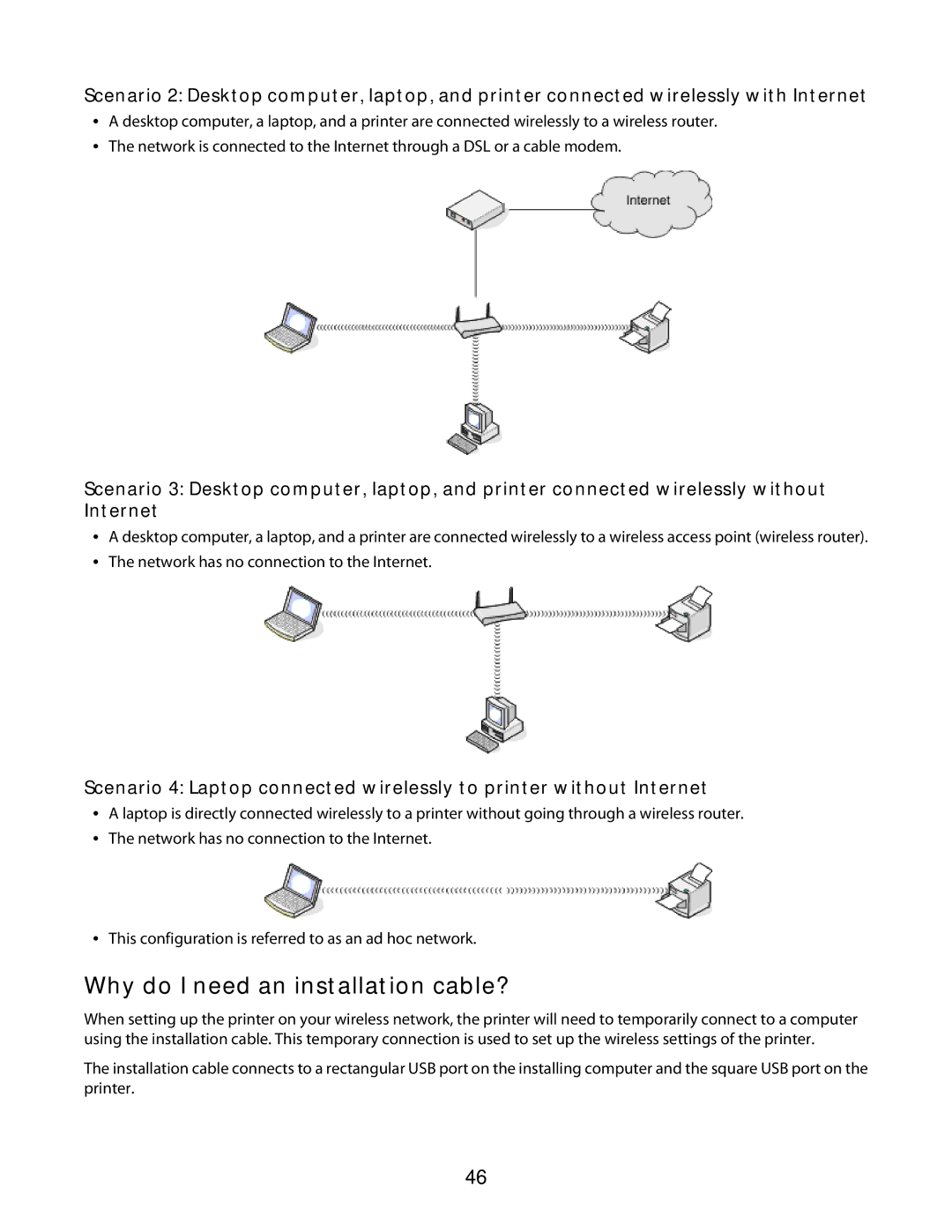 Lexmark 3600 Series manual Why do I need an installation cable? 