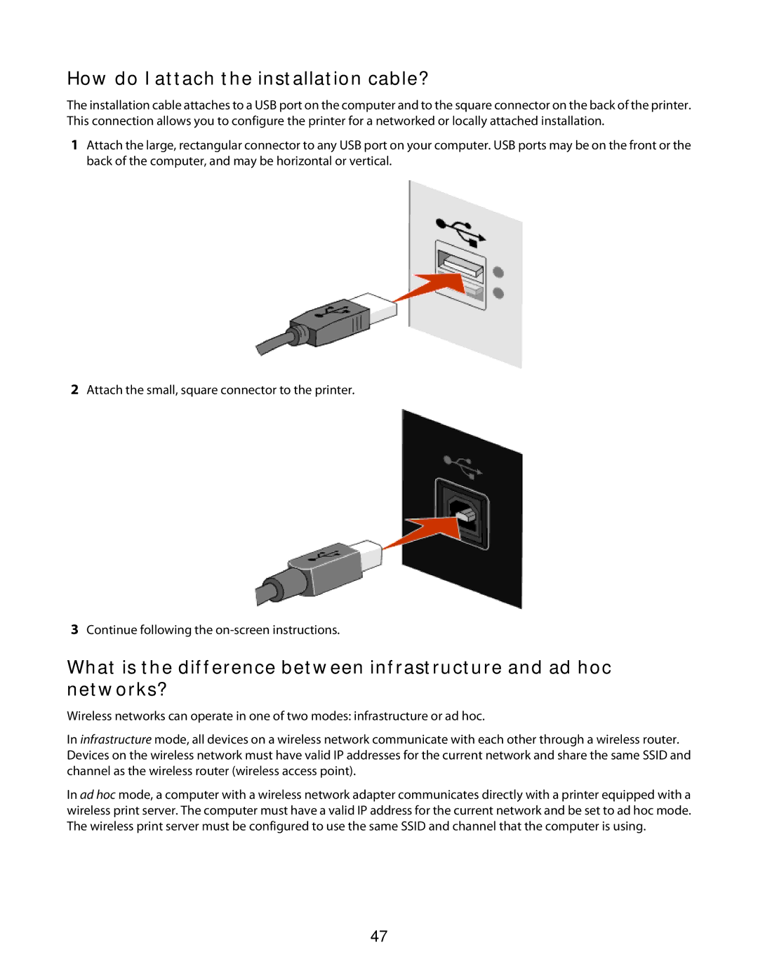 Lexmark 3600 Series manual How do I attach the installation cable? 