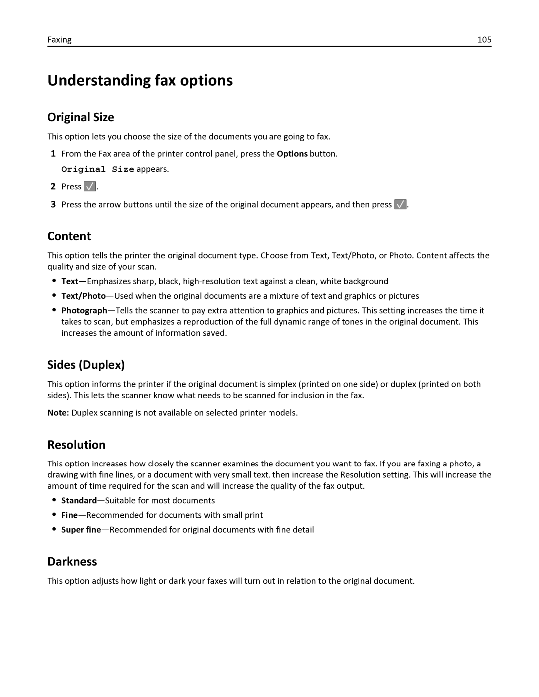 Lexmark 387, 386, 383, 382, 356, 352, 332, 336, 333, 337, 133, 138, 131, 26C0235, X546DTN manual Understanding fax options 