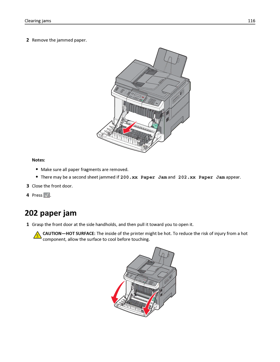 Lexmark 138, 387, 386, 383, 382, 356, 352, 332, 336, 333, 337, 133, 131, 26C0235, X546DTN manual Paper jam 