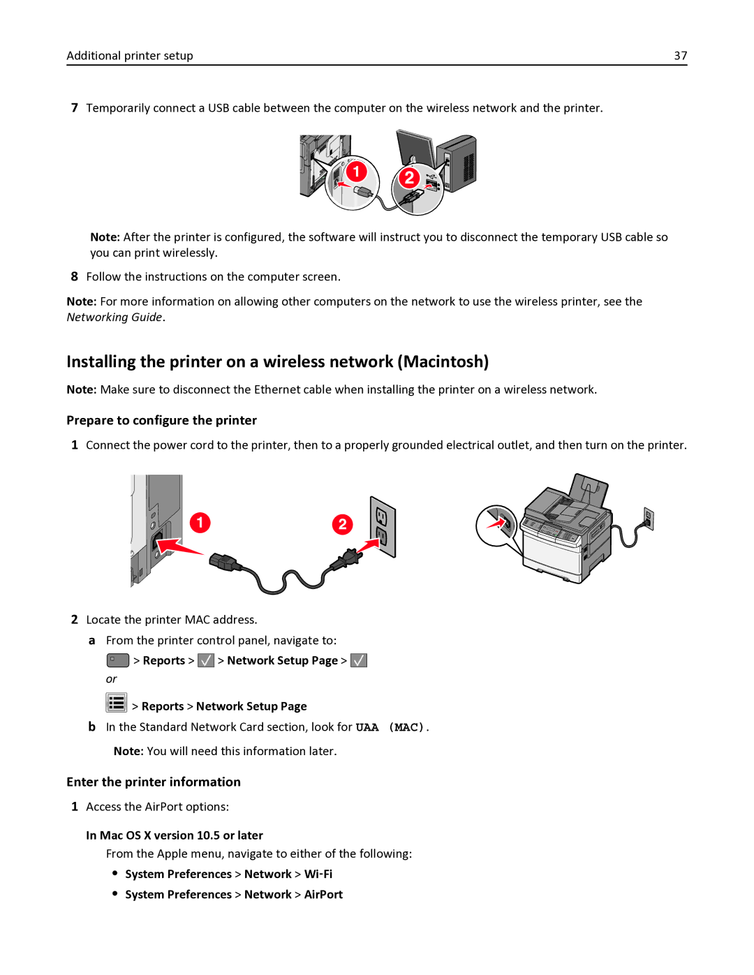 Lexmark 336, 387, 386, 383, 382, 356 Installing the printer on a wireless network Macintosh, Prepare to configure the printer 