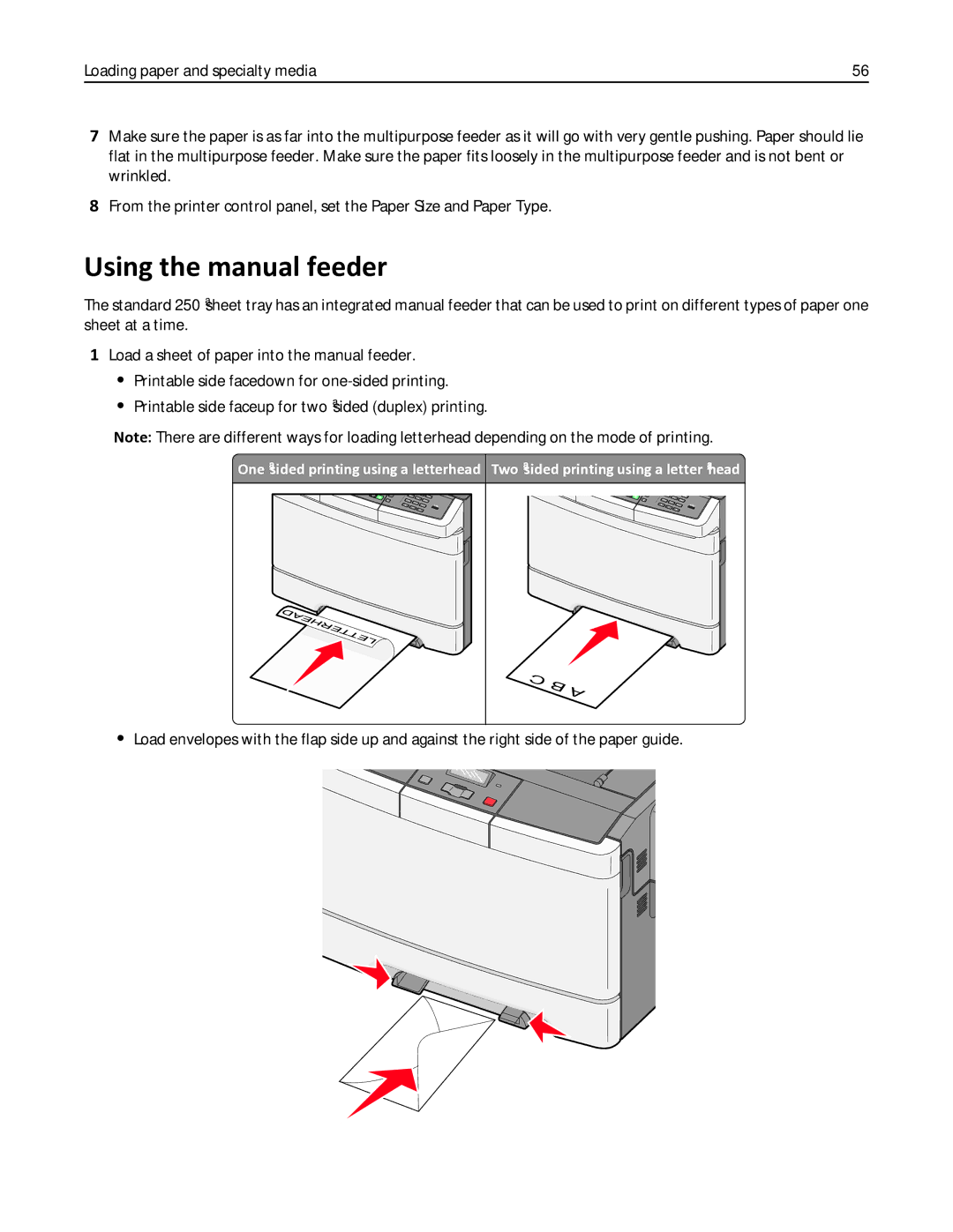 Lexmark 138, 387, 386, 383, 382, 356, 352, 332, 336, 333, 337, 133, 131, 26C0235, X546DTN Using the manual feeder 