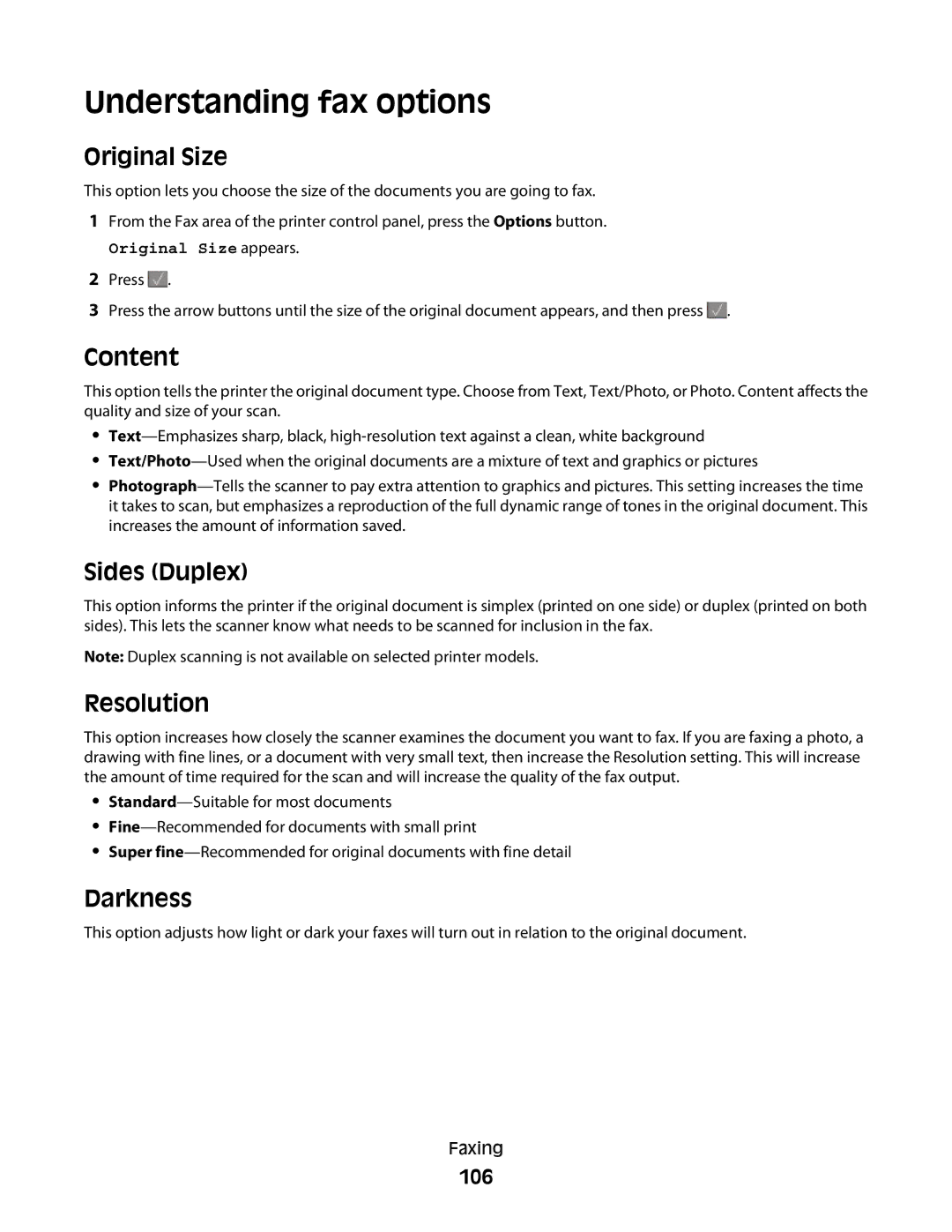 Lexmark 383, 387, 386, 382, 356, 352, 332, 336, 333, 337, 133, 138, 131 manual Understanding fax options 