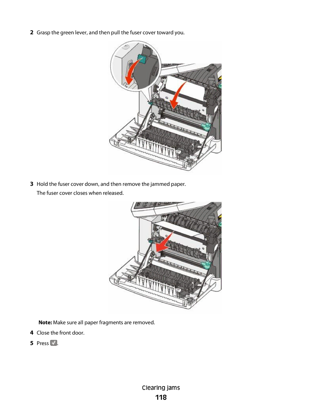 Lexmark 386, 387, 383, 382, 356, 352, 332, 336, 333, 337, 133, 138, 131 manual 118 