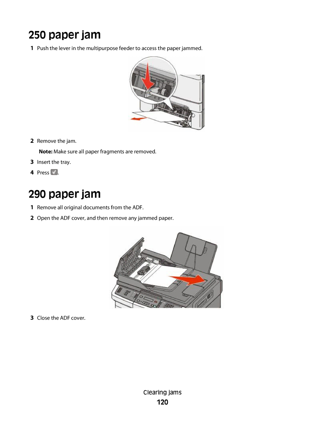 Lexmark 382, 387, 386, 383, 356, 352, 332, 336, 333, 337, 133, 138, 131 manual 120 