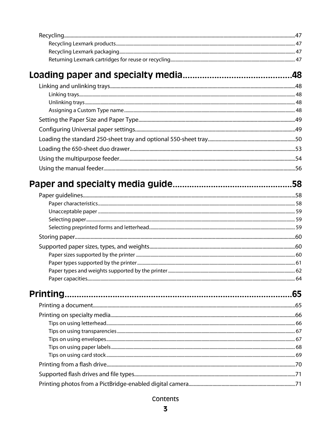 Lexmark 382, 387, 386, 383, 356, 352, 332, 336, 333, 337, 133, 138, 131 manual Loading paper and specialty media 