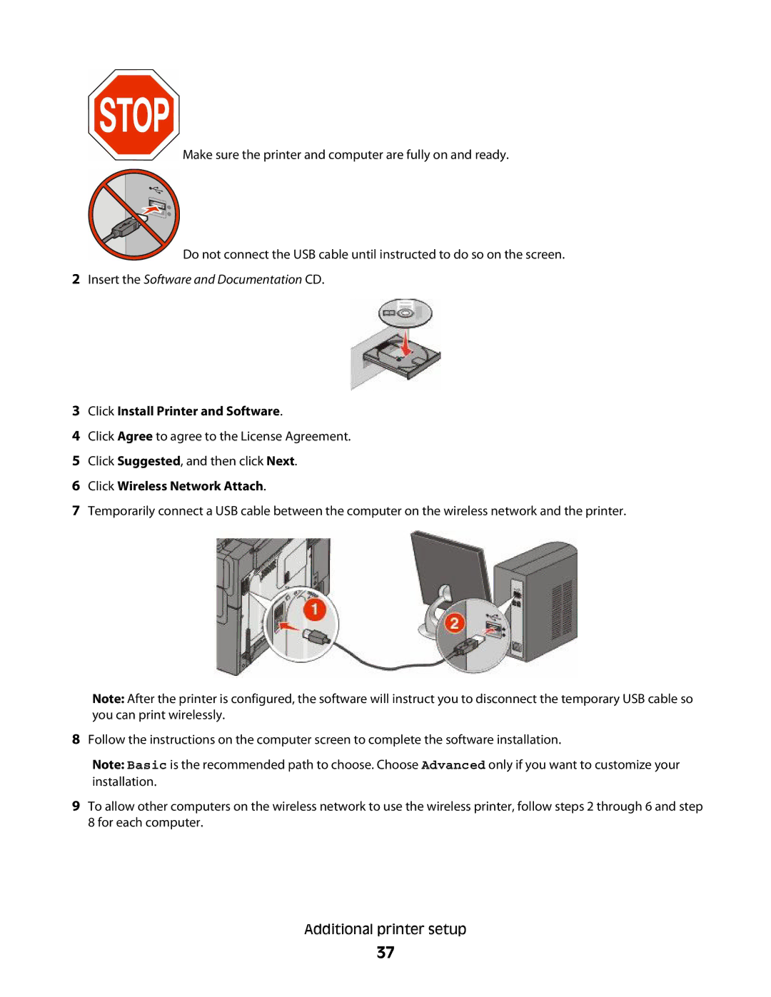 Lexmark 138, 387, 386, 383, 382, 356, 352, 332, 336, 333, 337, 133, 131 manual Click Install Printer and Software 