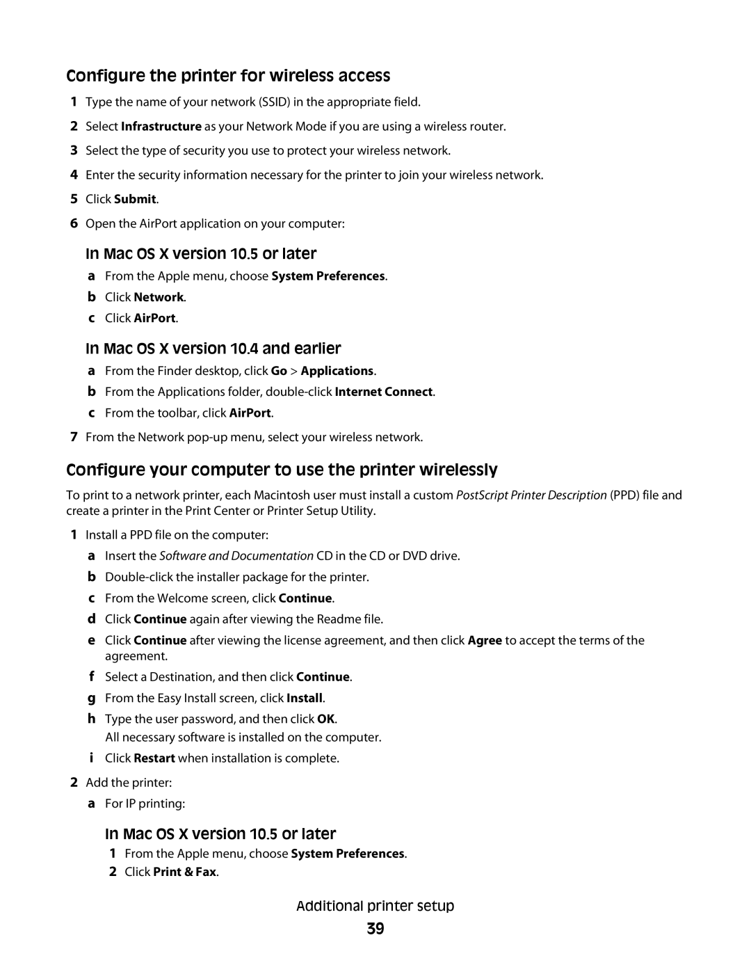 Lexmark 387, 386, 383, 382 Configure the printer for wireless access, Configure your computer to use the printer wirelessly 