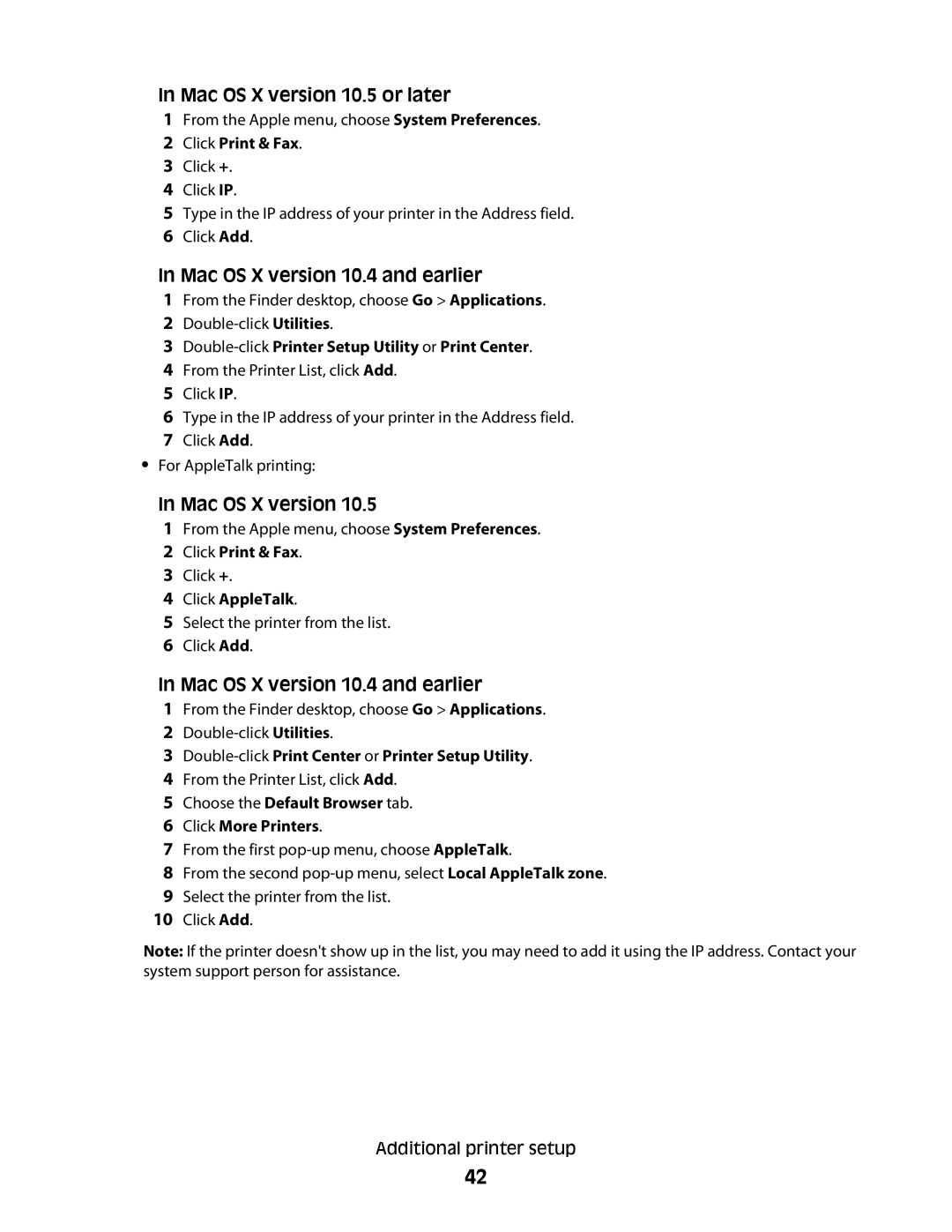 Lexmark 382, 387, 386, 383, 356, 352, 332, 336, 333, 337, 133, 138, 131 manual Double-clickPrint Center or Printer Setup Utility 