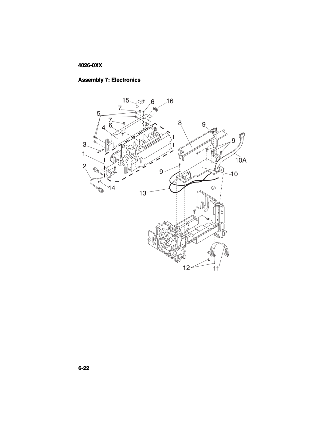 Lexmark manual 4026-0XX Assembly 7: Electronics, 6-22 