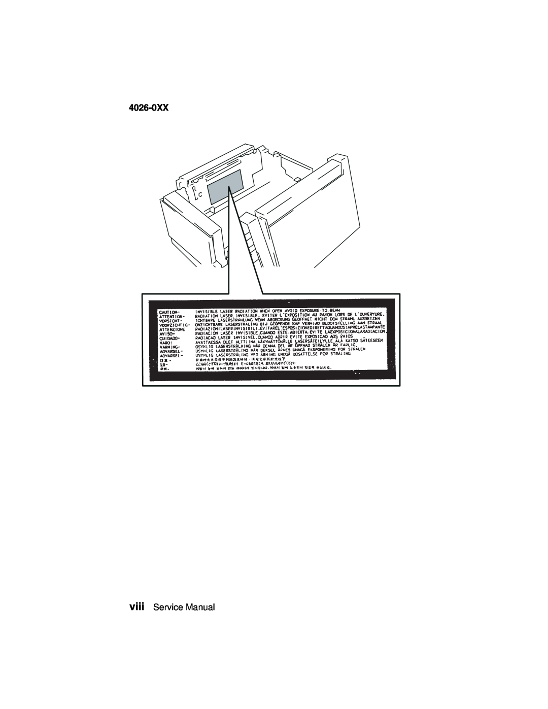 Lexmark 4026-0XX manual viiiService Manual 
