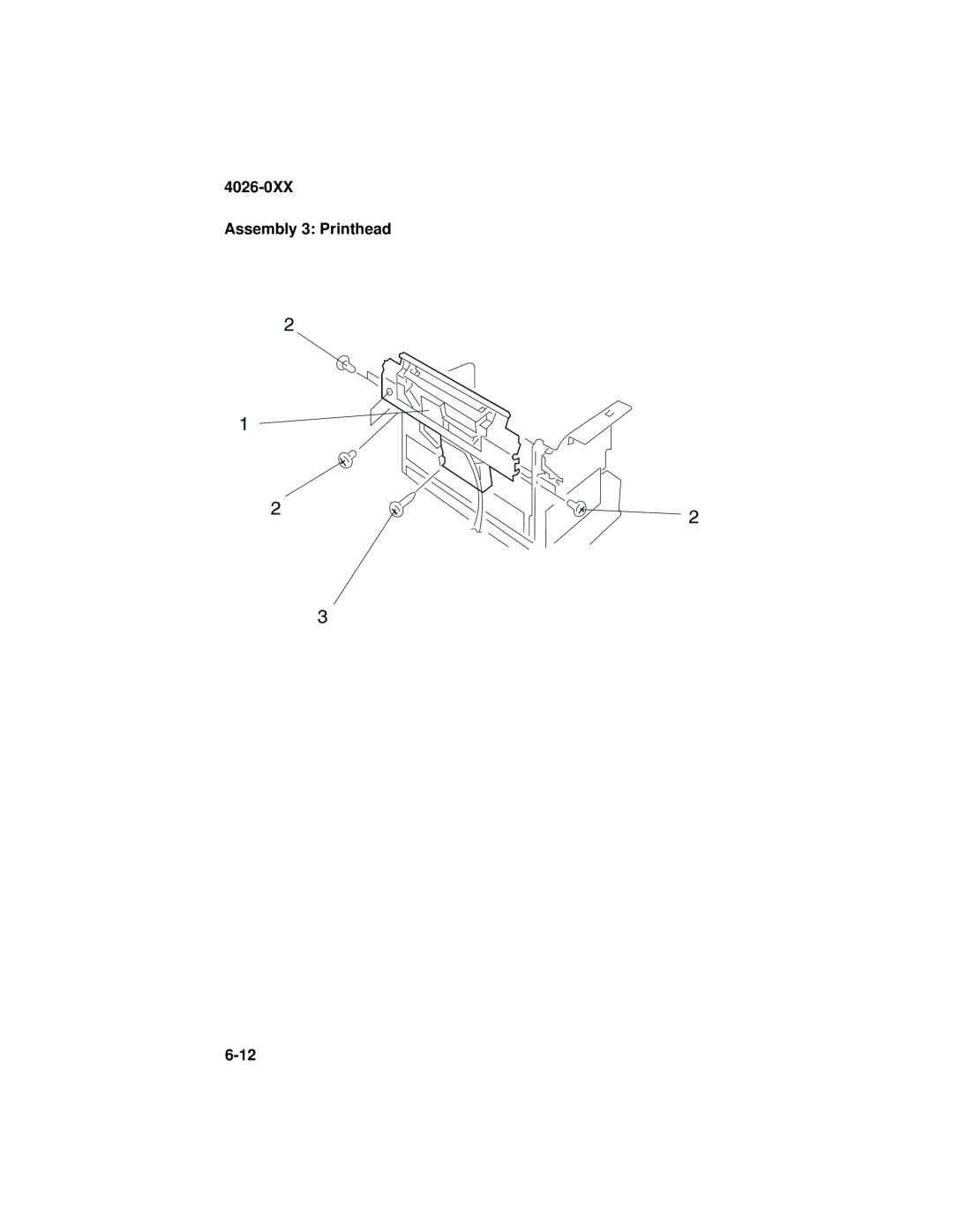 Lexmark manual 4026-0XX Assembly 3 Printhead 