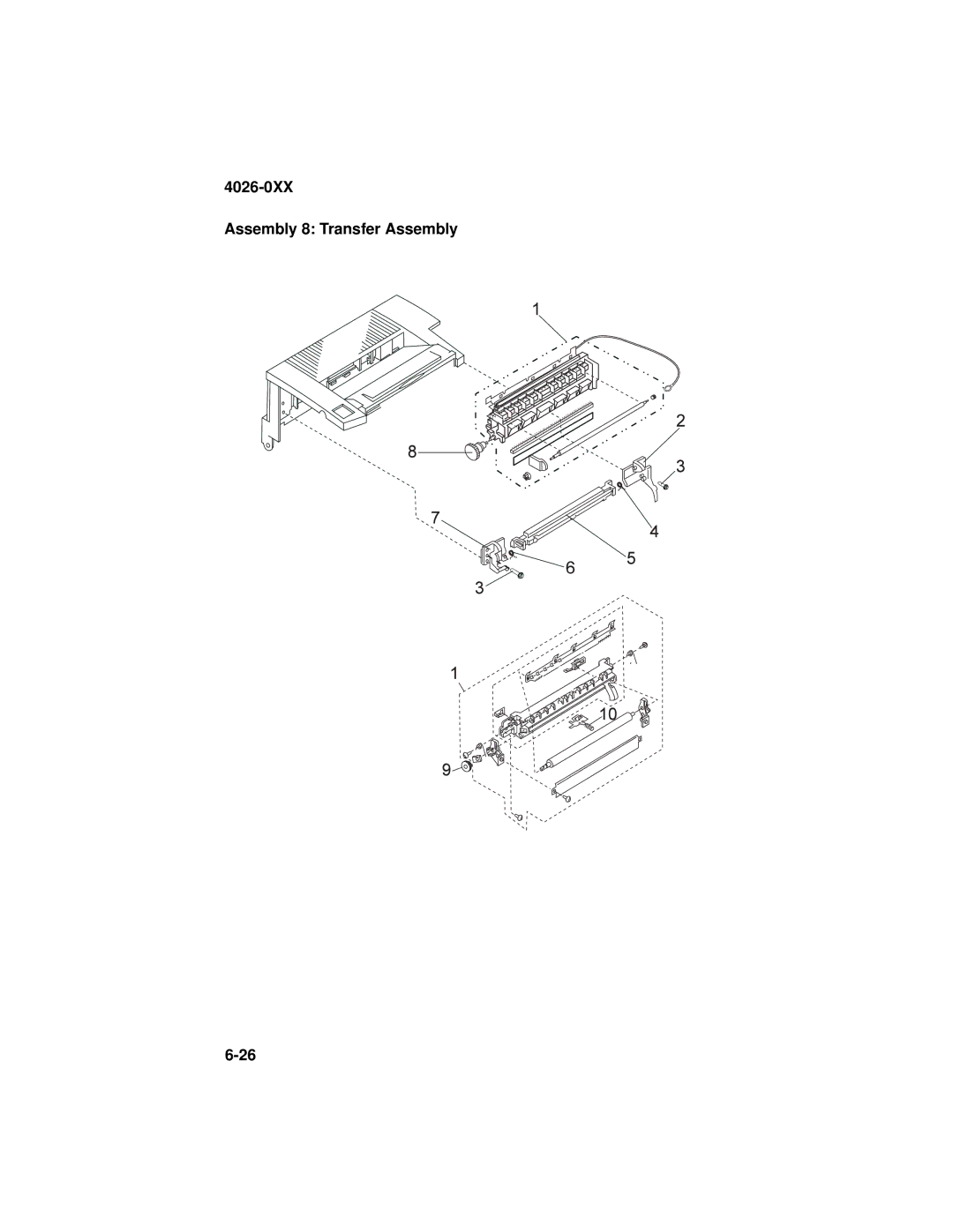 Lexmark manual 4026-0XX Assembly 8 Transfer Assembly 