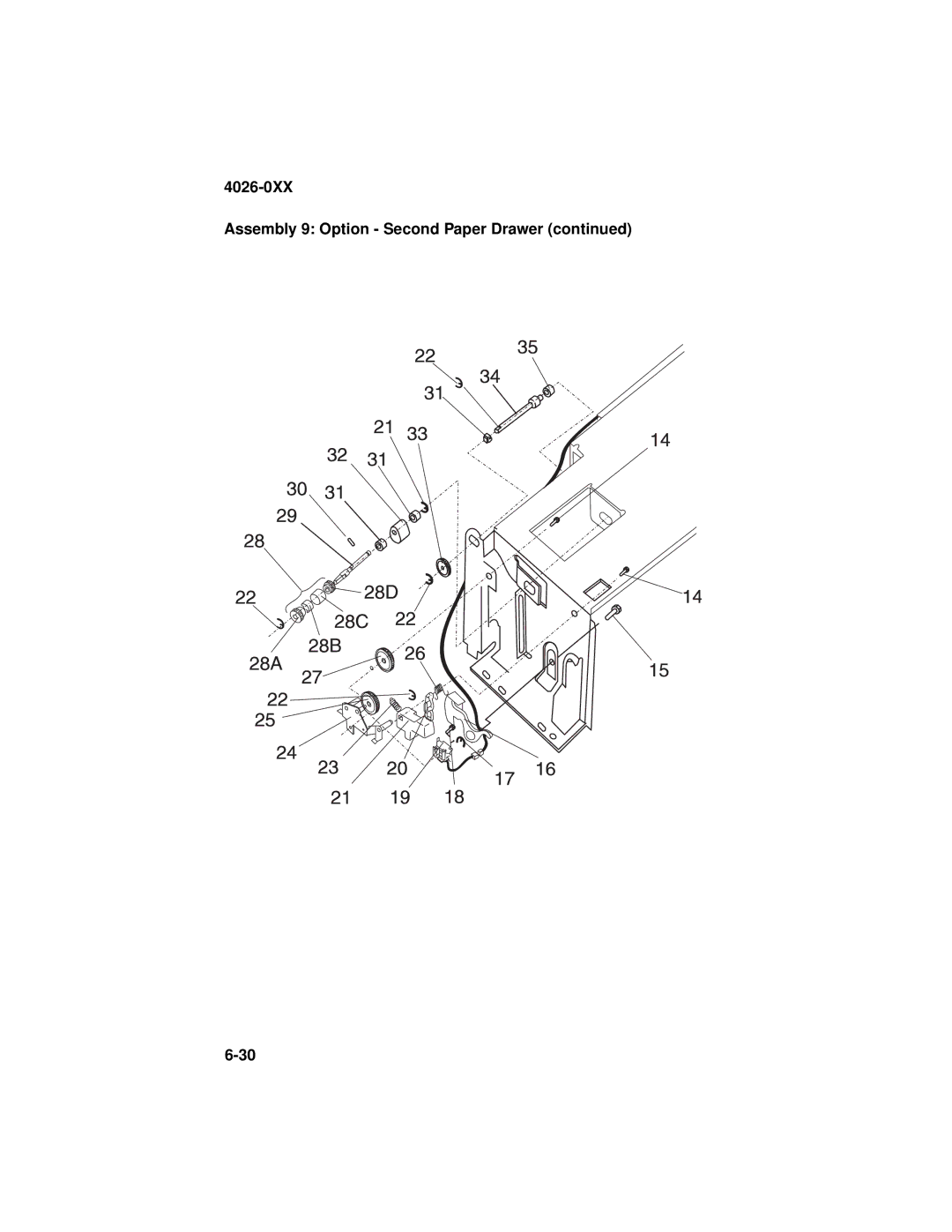 Lexmark manual 4026-0XX Assembly 9 Option Second Paper Drawer 