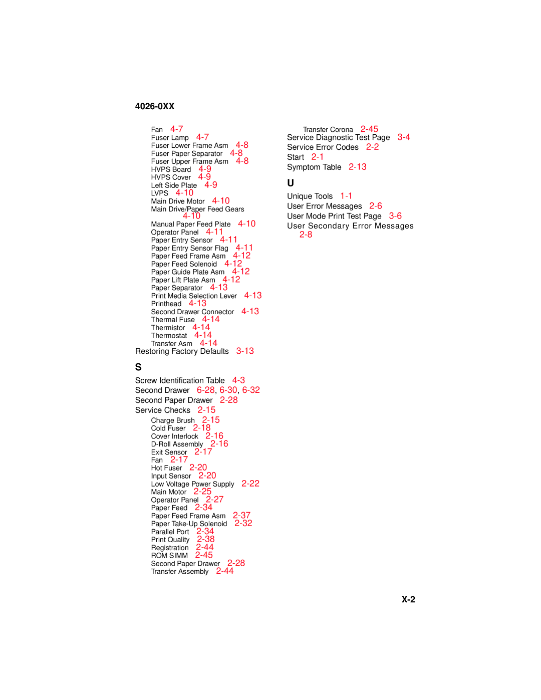 Lexmark 4026-0XX manual 28,6-30,6-32 